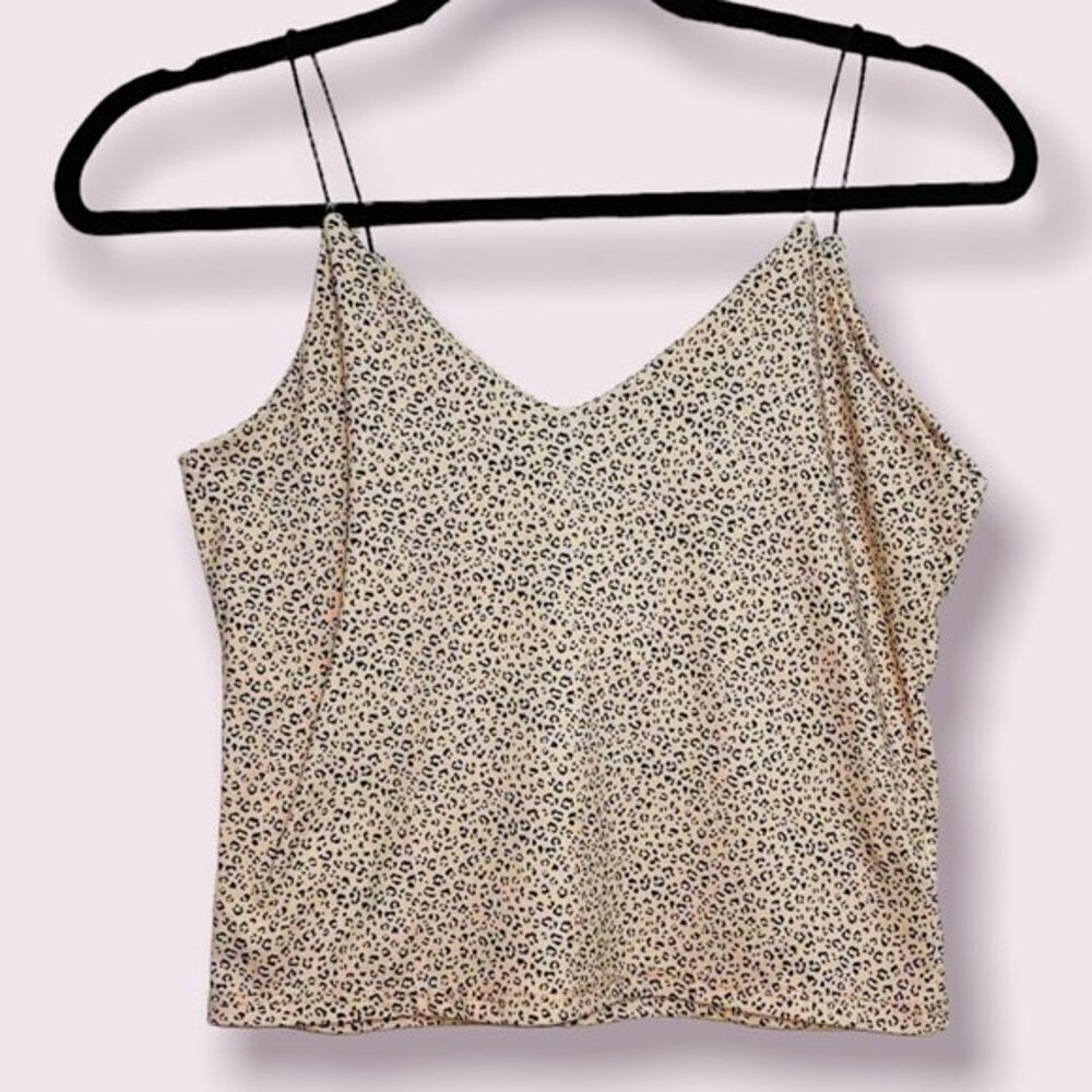 Gaze Cheetah Print Crop Top Spaghetti Straps Animal Print Womens Size Medium